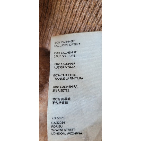 Free People Women's Cropped Sweater XS Pullover Tan Cashmere Luxury Old Money - Picture 5 of 5